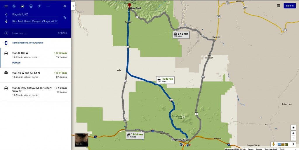Flagstaff>Grand Canyon