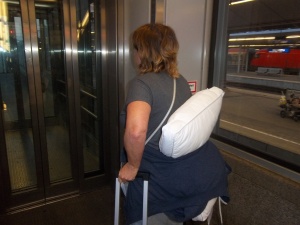 Tj packed for train travel